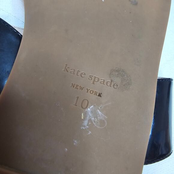 Kate Spade‎ Sz10 Patent Leather Flip-flops CassiaSandleSlippers Summer Designer - Picture 4 of 16
